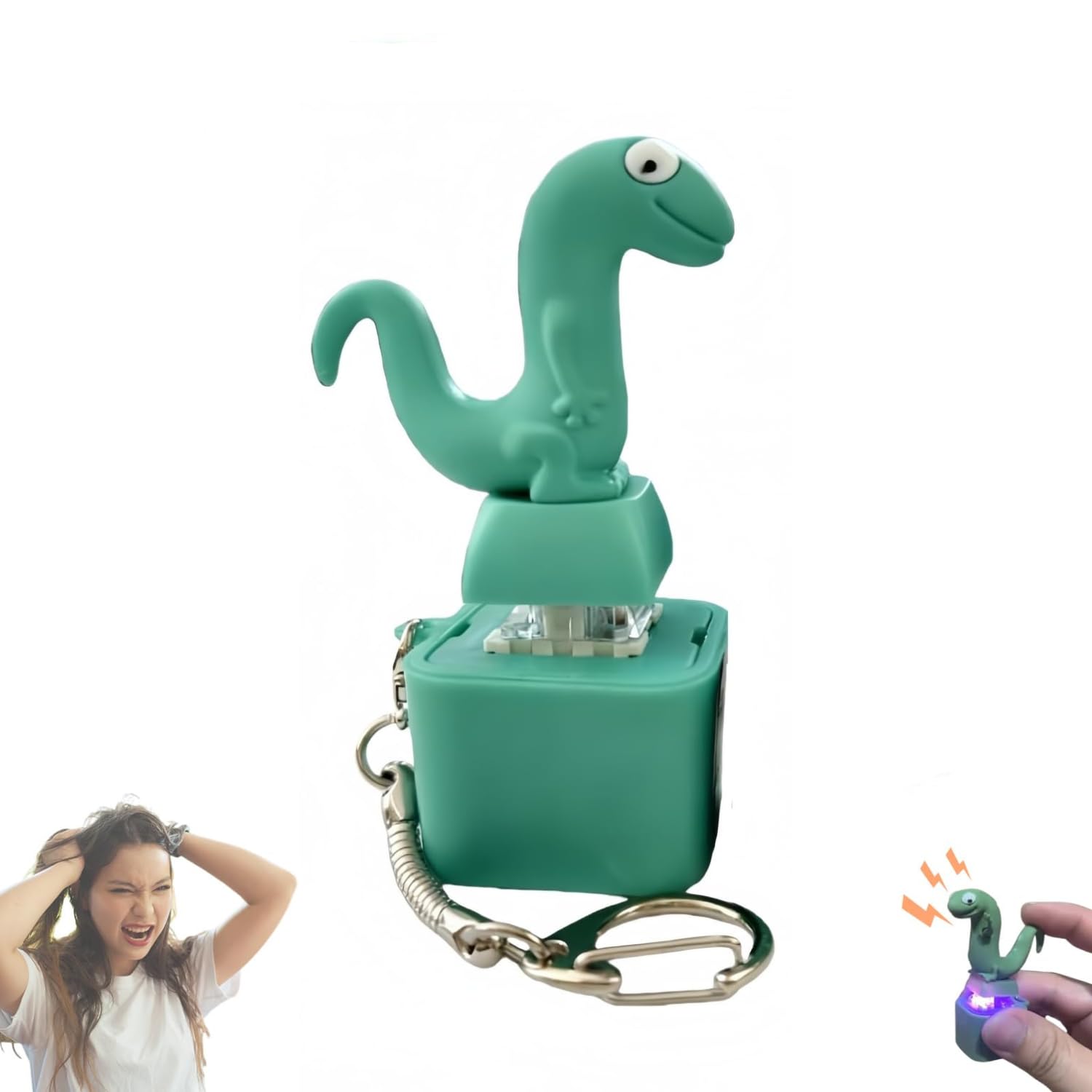 Homeaura® Lizard Button Keychain - Rechargeable with Lights and